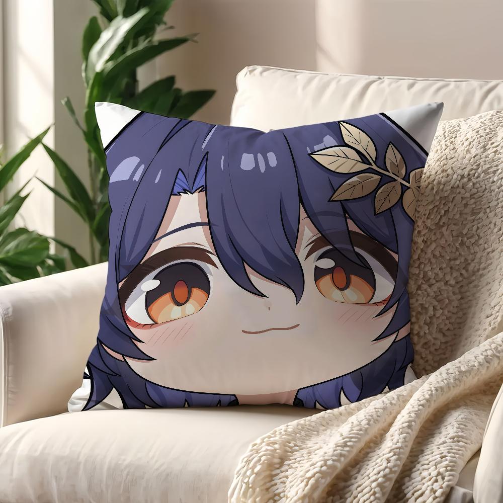 Honkai Star Rail Face Cute Q-version Cushion Cover Pillow Cover Decoration Room Home Sofa Living Office Car Nordic Simplicity