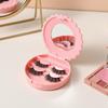 1Pcs False Eyelash Storage Box Pink Bowknot Design With Mirror Display Box Case Organizer Makeup Cosmetic Tool Gift For Women