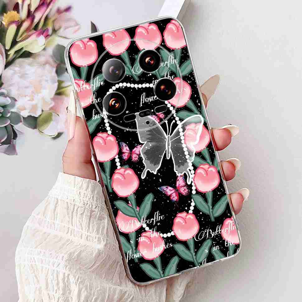 Case For Xiaomi 14 Ultra Butterfly Silicone Soft Phone Cover For Xiaomi Mi 14 Mi14 Ultra Shockproof Back Fundas Xiaomi 14Ultra