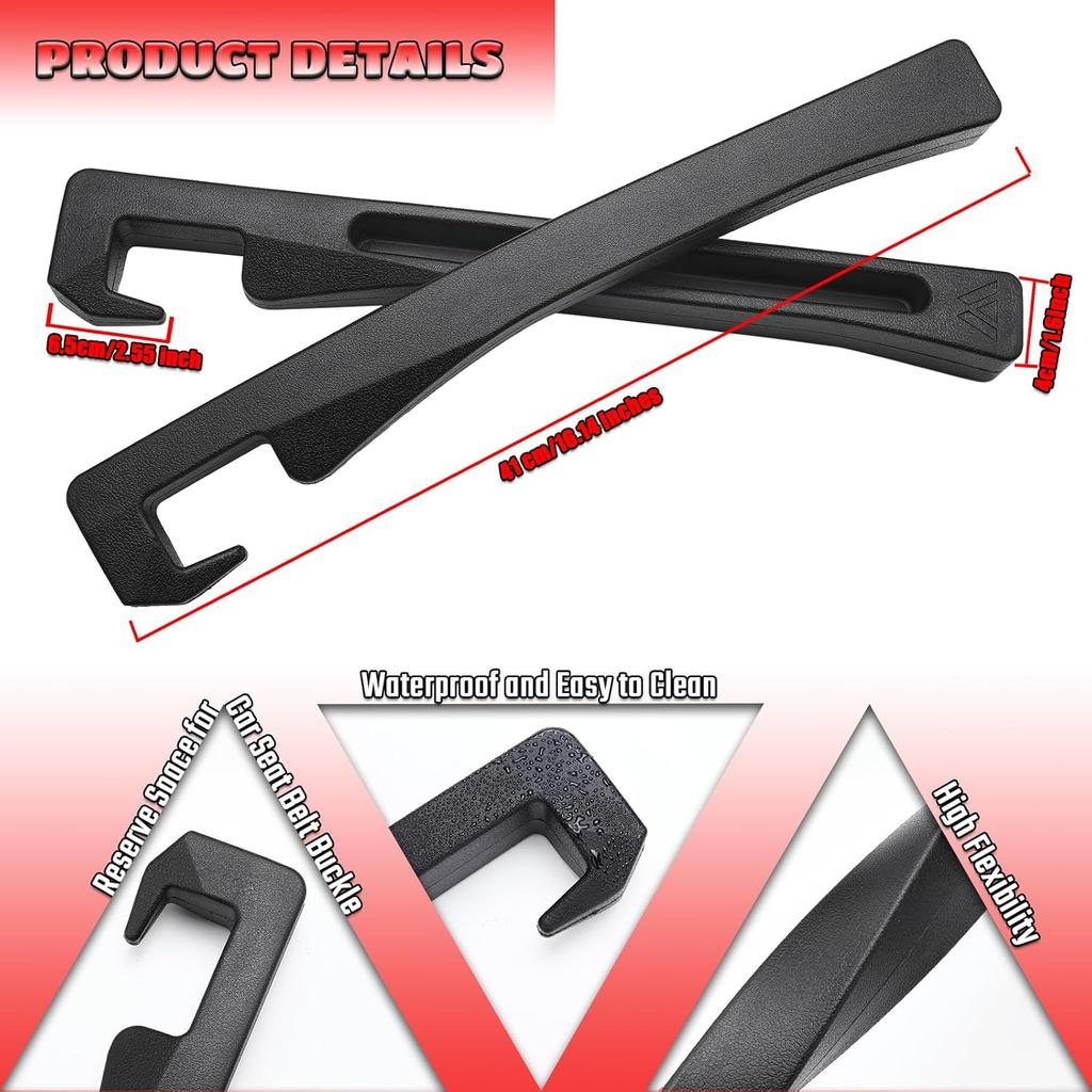 Car Seat Gap Filler Universal Fit Gap Filler Organizer Stop Things From Dropping For Car Trunk SUV, Black, Pack Of 2