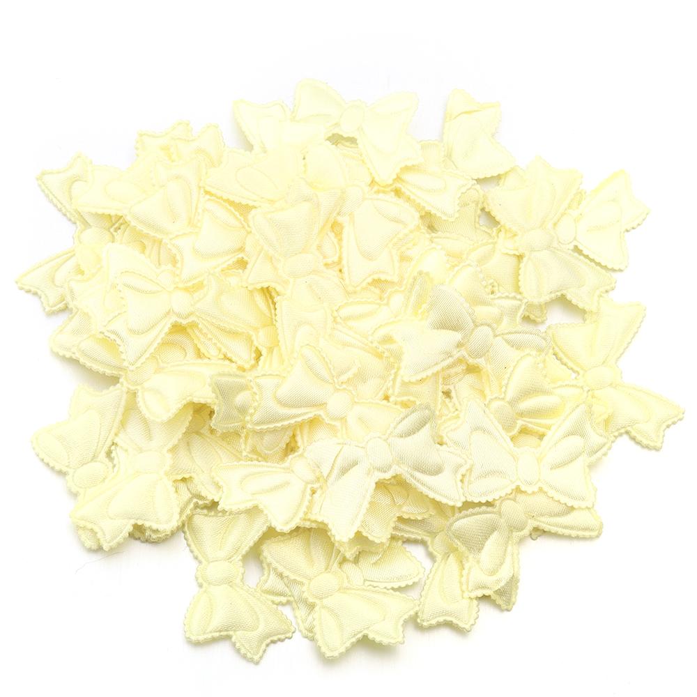 50pcs/lot 19x31mm Fabric Sponge Bow Patches Colorful Bows Flower Appliques For Sewing Clothing DIY Wedding Party Decoration