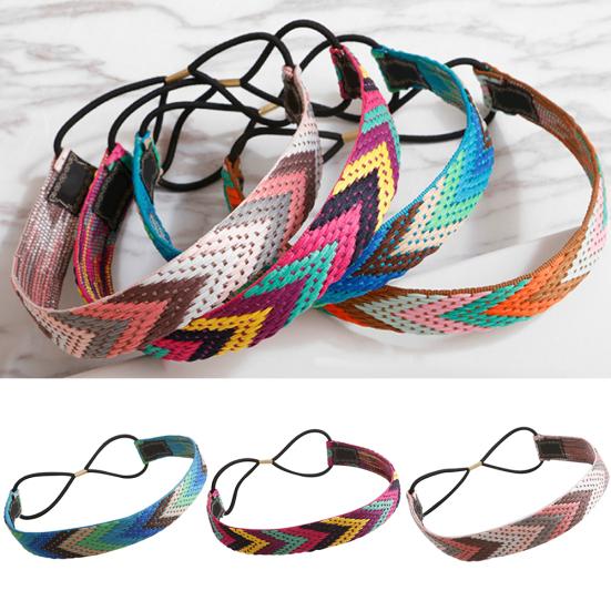Ethnisch Stil Boho Damen Elastisch Geflochtene Stirnbänder Kopfschmuck Haarband Zubehör
