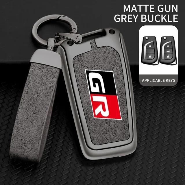 

Auto TPU Zinc Alloy Key Case Bag For Toyota GR 86 Supra Yaris RAV4 Prius Corolla C-HR Camry Auris Car Key Chain Metal Key Shell