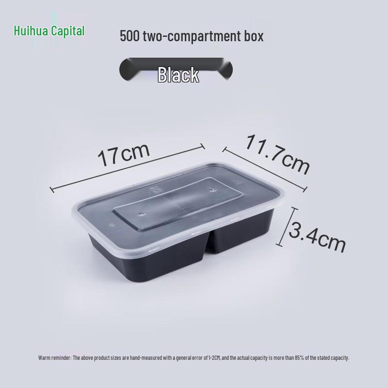HUIHUADU Disposable 2-Compartment Meal Prep Containers