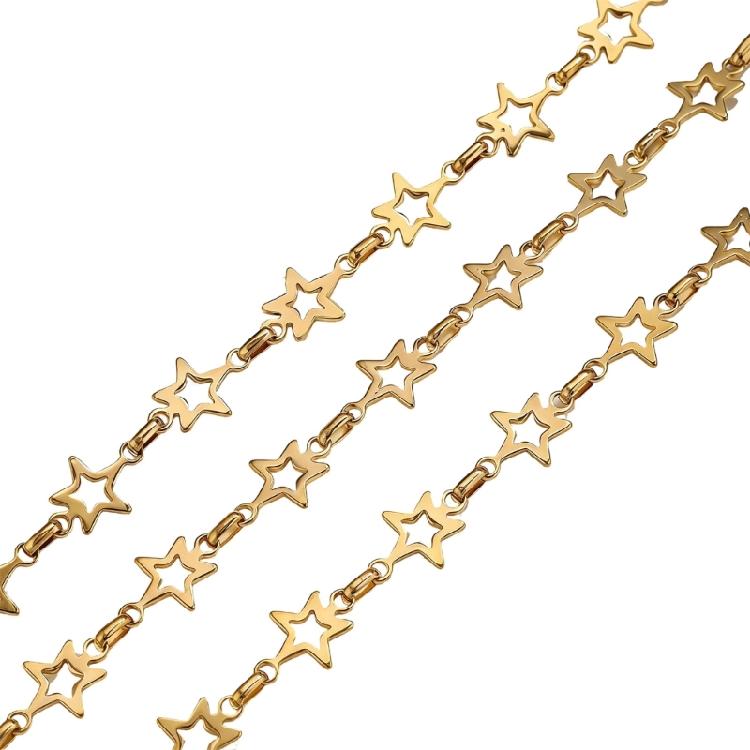Unique Hollow Star Charm Chain Extender Fashion Jewelry Chain Stainless Steel Texture Perfect for Necklace and Styling