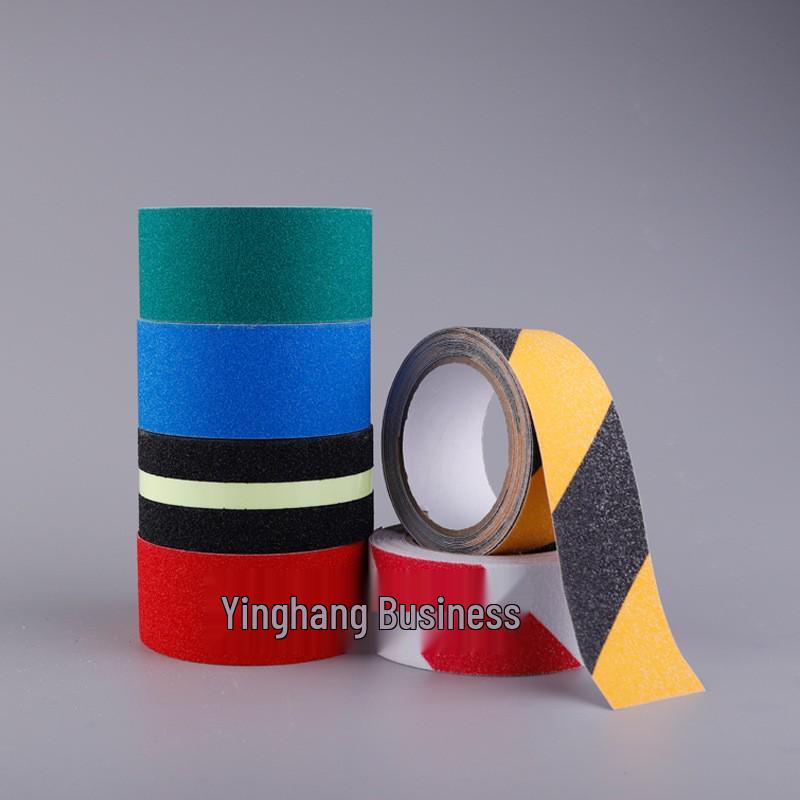 Black & Yellow Wear-Resistant Frosted Anti-Slip Tape for Stairs and Floors