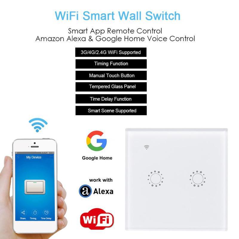 Smart WiFi Curtain Switch, Touch & Alexa Voice Control, Remote Accessible