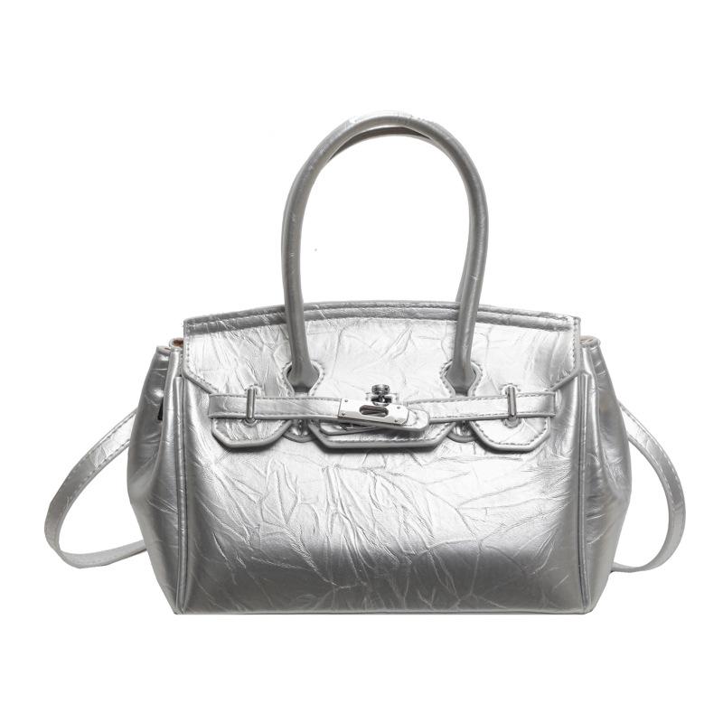 High-texture bag, new Yozi portable platinum bag, pearlescent glossy shoulder messenger bag.