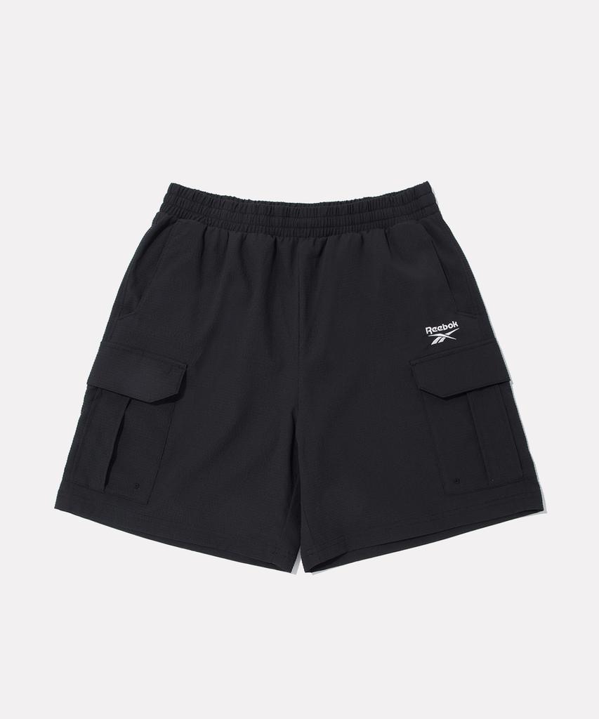 Reebok Seersucker Cargo Shorts - Black