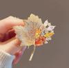 Elegant Maple Leaf Corsage: Fashionable, Versatile, and Chic High-End Brooch