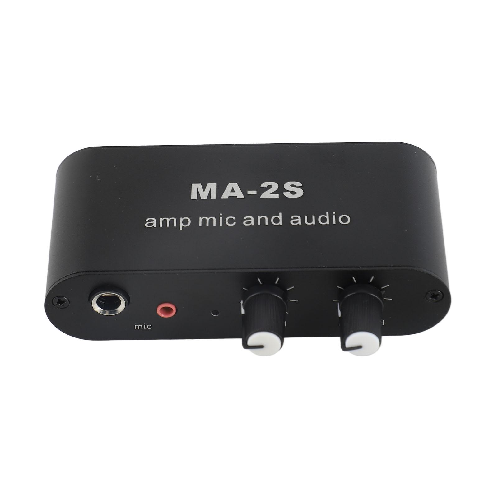 

Small Stereo Audio Preamplifier 3 Output Ports Aluminum ABS Headphone Amplifier for Loudspeaker