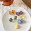 Irregular Geometric Clip On Earrings For Women Non Pierced Candy Color Resin Jewelry  Ear Cuff Earring Daily Accessories