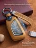 YINEOR Cadillac Key Fob Cover Leather Car Key Case Keychain Smart Key Fob Holder