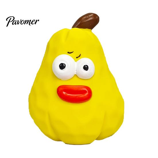 Latex Dog Toy Squeaky Pear Toy, Chew Funny Shape Interactive Fetch Teeth Cleaning for Aggressive Chewers Play