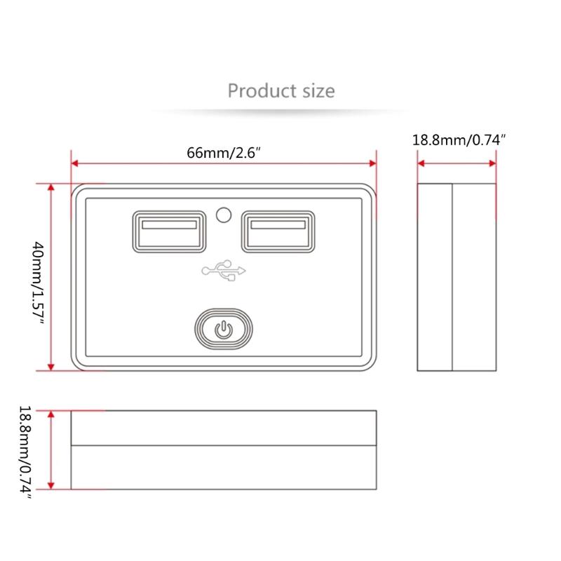 Double USB Car ChargersSocket 4.8A Phone Charge Outlet Power Adapter Suitable for Motorbike Boat Marine Truck ATV Camper