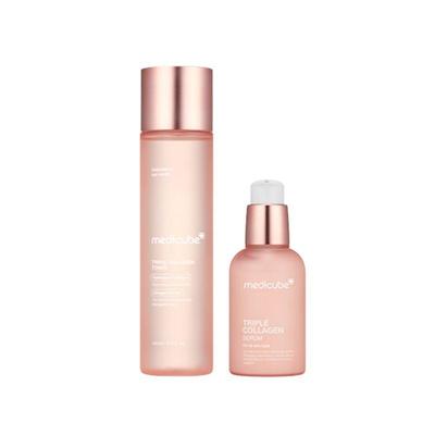 Triple Collagen Skincare Set Firming Hydrating Elasticity Care Set Toner 140ml + Serum 55ml