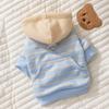 Striped Hooded Two-Leg Pet Sweatshirt Small To Medium Dogs Cats Warm Casual Apparel