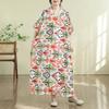 DIMANAF New 2026 Women Plus Size Summer Casual Long Dress Cotton Loose Oversize Maxi Floral Print Beach Sundress