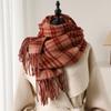 Cross-Border High-End Autumn And Winter Plaid Warm Scarf Women'S Shawl Versatile Commuter Fringed Fine Sand Imitation Cashmere Scarf