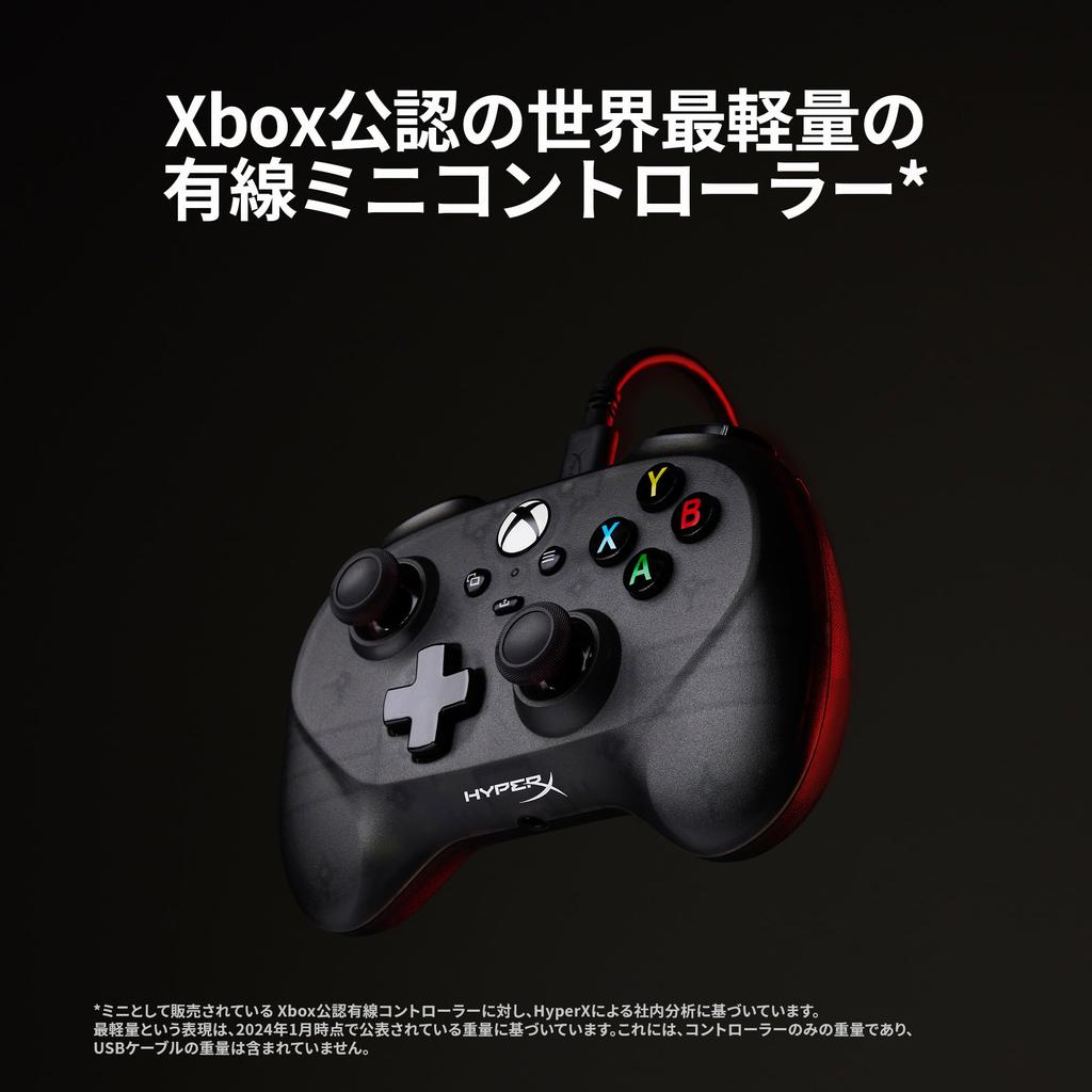 HyperX Clutch Tanto Mini Wired Gamepad Officially Certified for and Black Controller, Xbox, PC, Android,