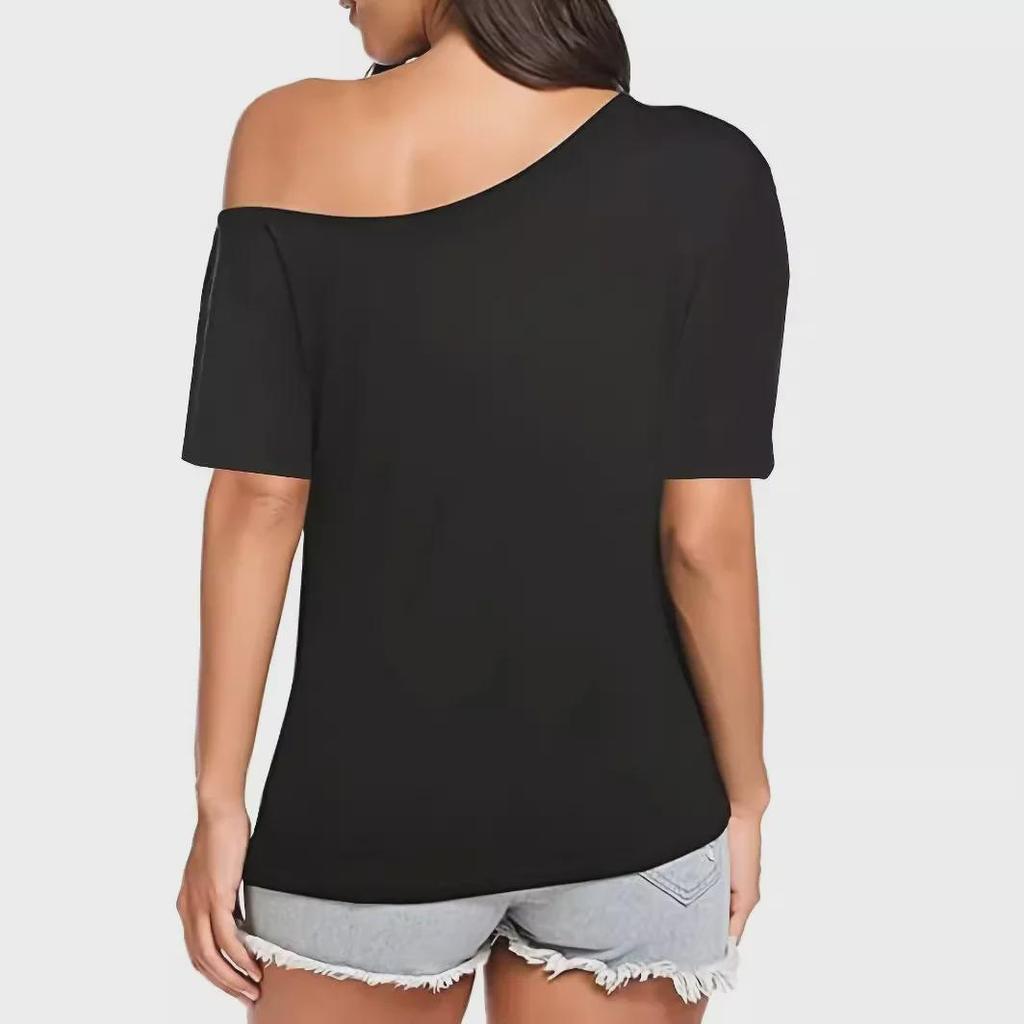Women's Retro 'I Love 80s Disco' Off-Shoulder Medium Sleeve Top