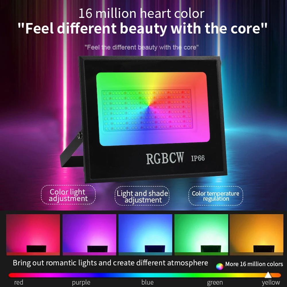 Graffiti Smart WIFI+ Bluetooth RGBCW New APP Floodlight Reflector Colorful Courtyard Atmosphere LED Floodlight Tuya WIFI Control