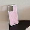 Ins Korean Pink Blue Grid Simple Girl Heart Phone Case for iPhone 17 16e 16 15 14 13 12 11 Pro Max X XR Air Plus Luxury Clear