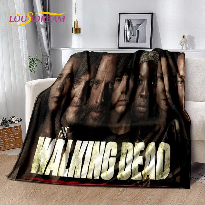 The Walking Dead Korku Yumuşak Peluş Battaniye, Flanel Battaniye Atmak Battaniye Oturma Odası Yatak Odası Yatak Kanepe Piknik Örtüsü Bettdecke