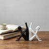 3D Printed Reading Man Statue, Abstract Book Head Sculpture, Creative Desk Decor, Phone Holder for Home Office Gift