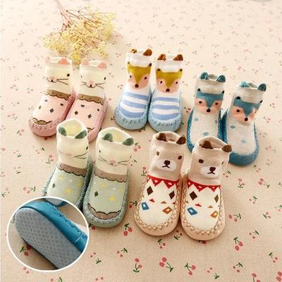 Katoenen Warme Schoenen met Rubber Anti-Slip Zool Winter Baby Schattige Cartoon Dier Vloersokken voor Baby Meisjes Jongens Pantoffel Spullen