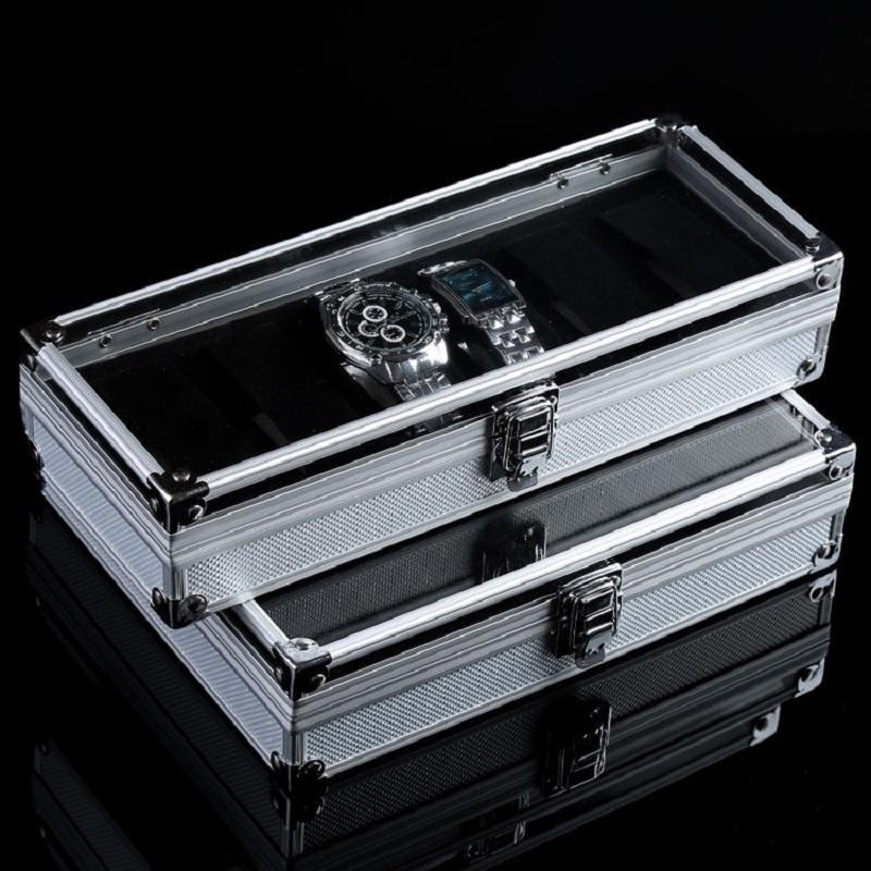 Delesys S Promotion 6/12/24 Positions Aluminum Alloy Watch Storage Case Solid Shatter-Resistant Metallic Aluminium Watch Box