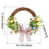 Easter Wreath for Front Door Home Decorations Photoshoots Bowknot Wreath Hanging Decor Easter Rabbit Wreath Ornament