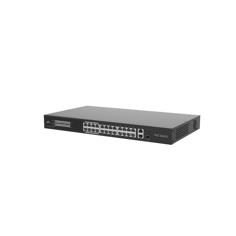 Uniview 24-Port Fast Ethernet Cloud Managed PoE Switch CN Plug (adapter Included)