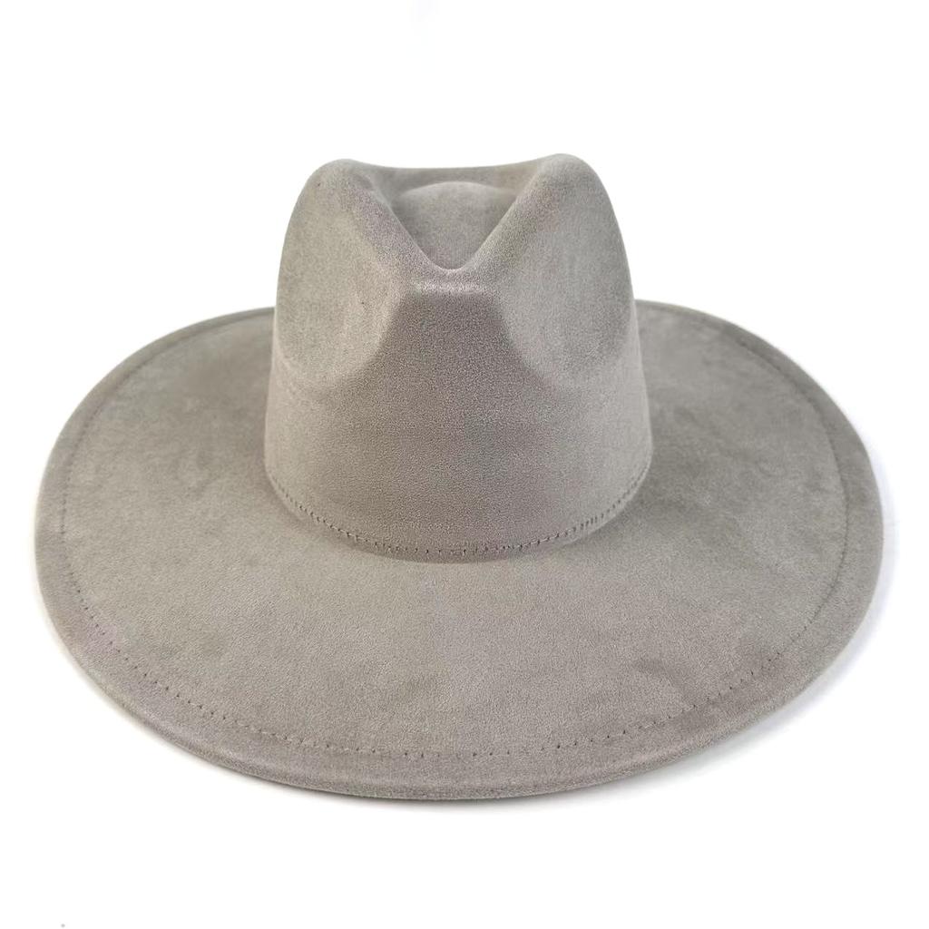 European And American Style New Big-Brimmed Suede Top Hat Fashionable Simple Top Hat Peach Heart Top Big-Brimmed Jazz Hat