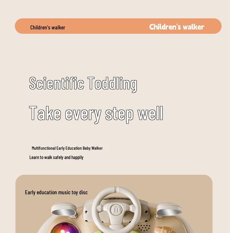 Two-in-One Baby Walker & Learning Push Car for Boys and Girls - Non-Slip, Anti-Tip Design