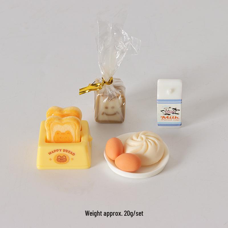 Miniature Dollhouse Breakfast Set: Toaster & Milk Kitchen Accessories Toy