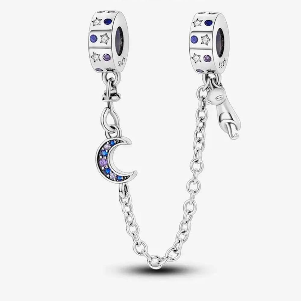 New In Color Zircon Angle Round Clip Bead Fit Pan Original Bracelet Women Copper Safety Chain Jewelry Gift