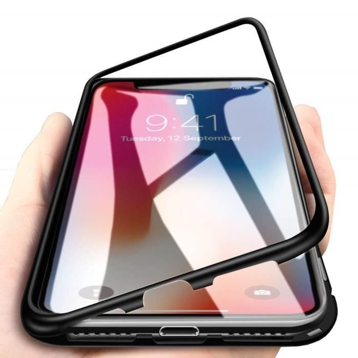 Magnetic Case - Phonillico® - iPhone X - Tempered Glass - Screen Protector - Scratch Resistant