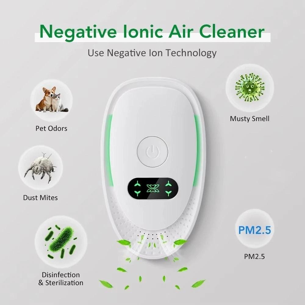 Portable Air Purifier US UK EU Plug Plug-In Air Purifier Odor Removal Air Ionizer  Living Room