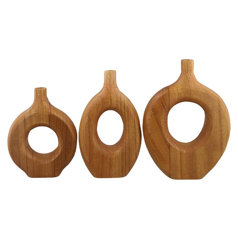 

1 шт/3 шт Zen ваза эстетический декор комнаты цветочные вазы деревенский деревянный ваза орнамент домашний декор стола 3PC