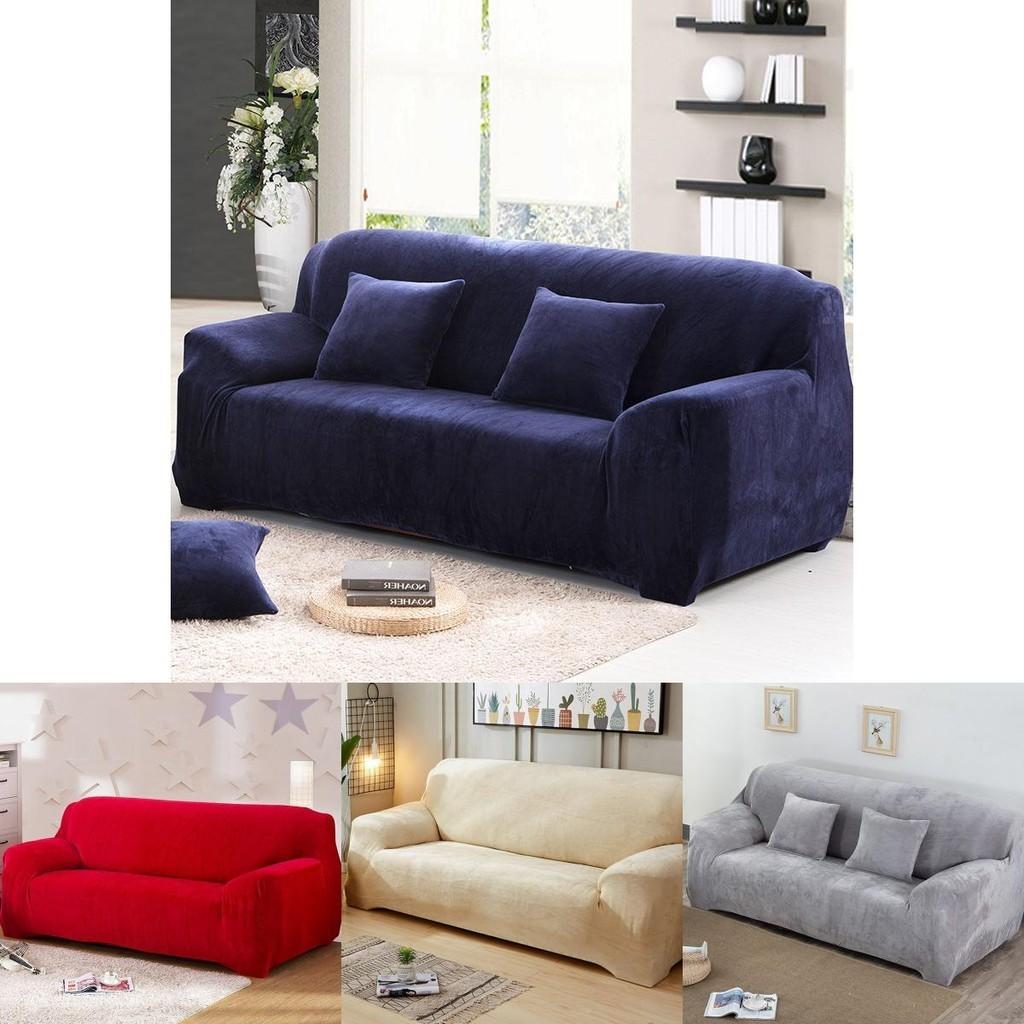 Skin-friendly Stretch Sofa Slipcover Thick Plush Velvet Cover Offering Total Protection