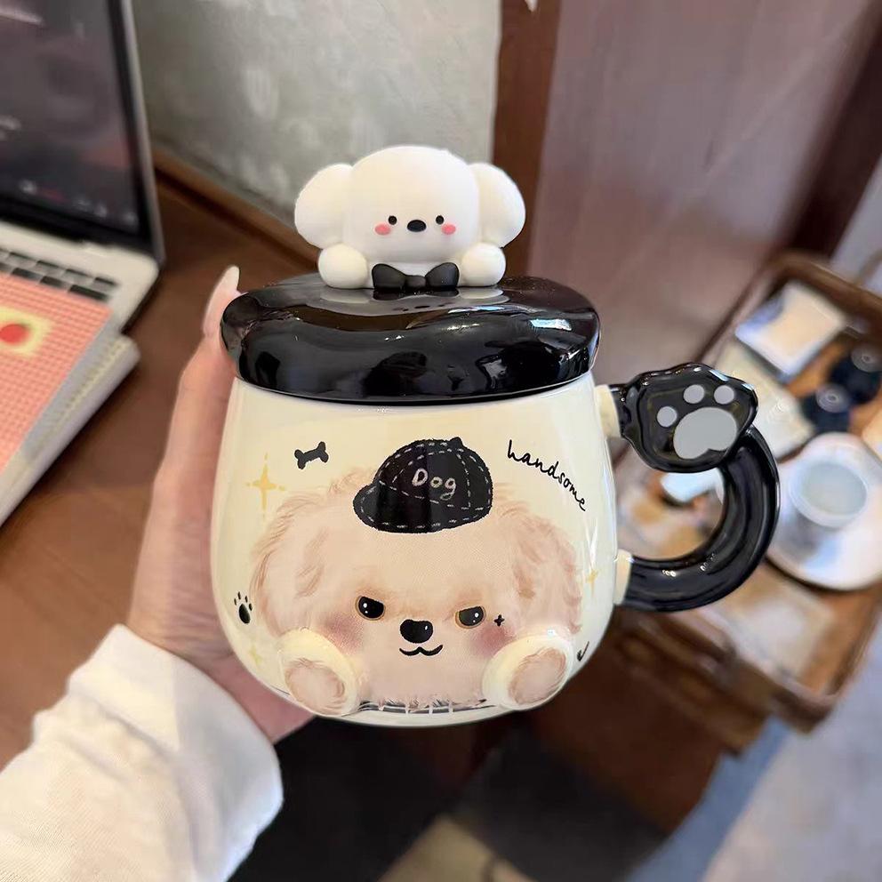 Puppy Mug High Value Ceramic Cup Cute Water Cup Female Couple Home Coffee Breakfast Cup Children