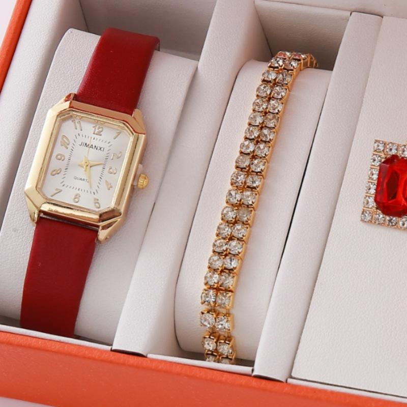

European And American Ins Women S Watch Square Case, Belt Quartz Watch Women S Watch Exquisite 5Pcs bulk price