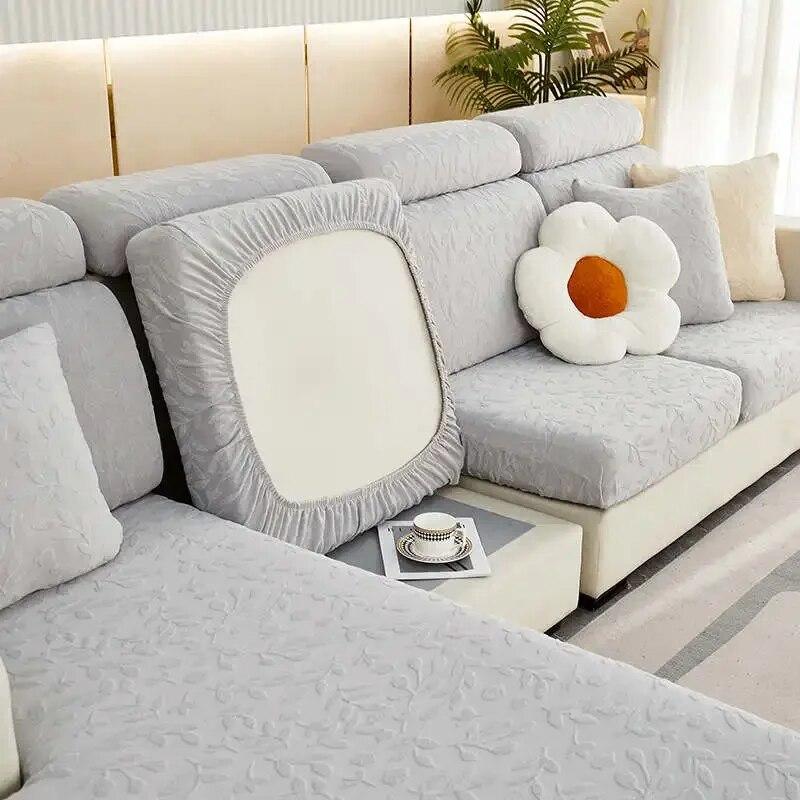 Vastag bársony kanapé üléspárna huzat Stretch jacquard szekcionált kanapéhuzat L alakú sarokfotelhuzatok