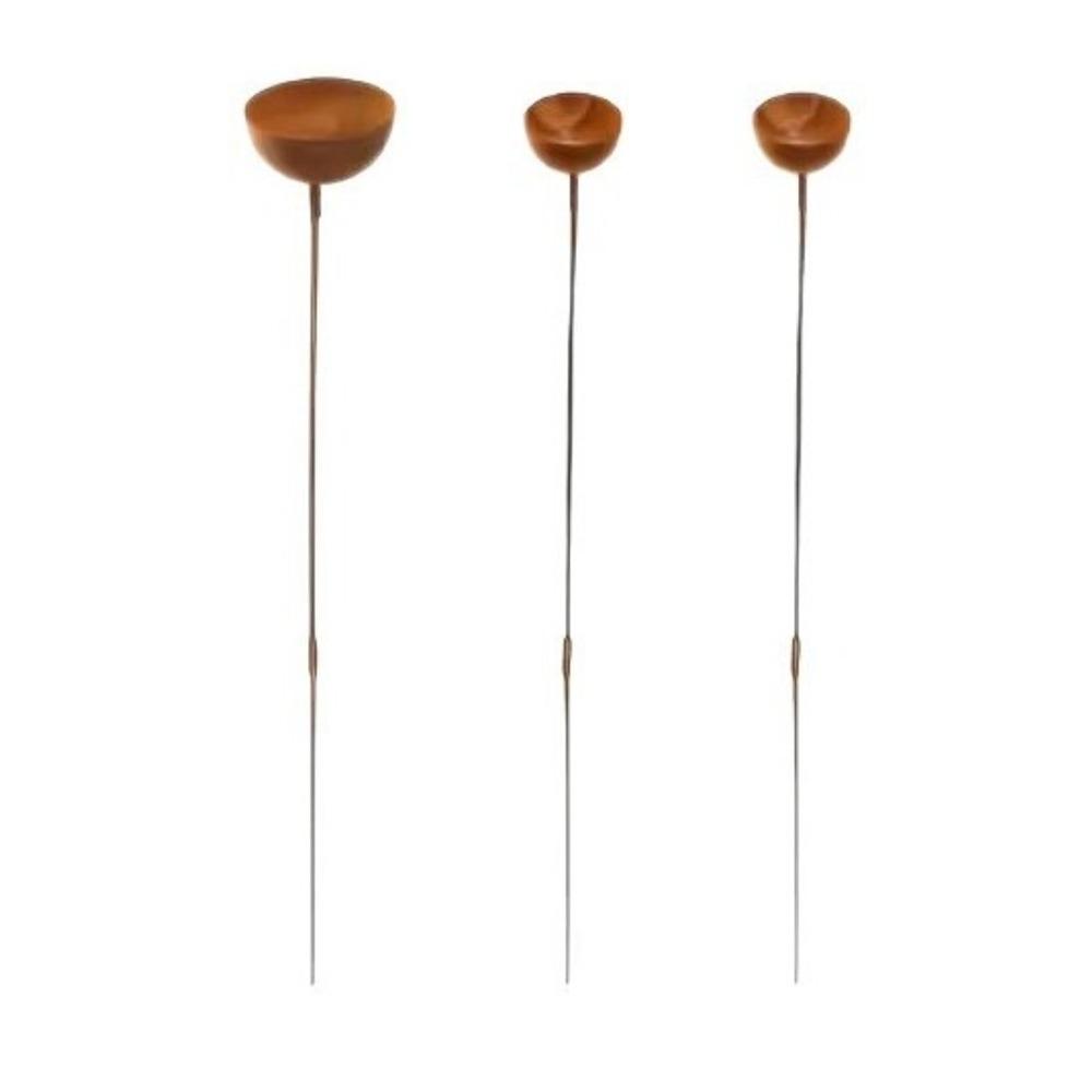 

Vintage Weathered Rain Collectors 3-Tier Bowl Rusty Bird Feeder Outdoor Ornaments 3Pcs