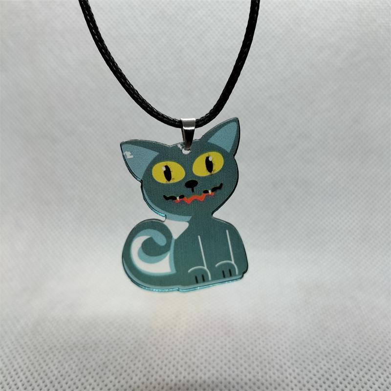 Acrylic Bat Pendant Necklaces for Women Girl Minimalist Rope Chain Choker Halloween Animal Necklace Jewelry Collier