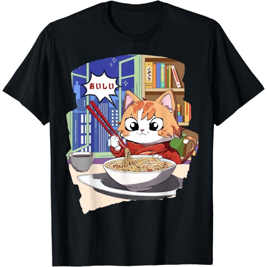 HARCEWBK Ramen Kawaii Cat Anime T-Shirt XXXXXL разноцветный
