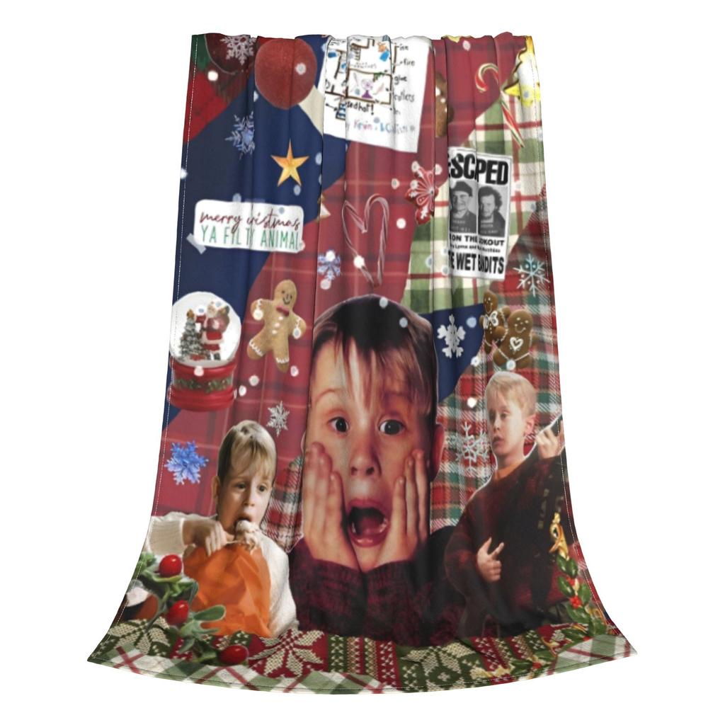 Home Alone Macaulay Culkin Collage Blanket Fleece Kevin Comedy Ultra-Soft Throw Blanket for Bed Bedspread