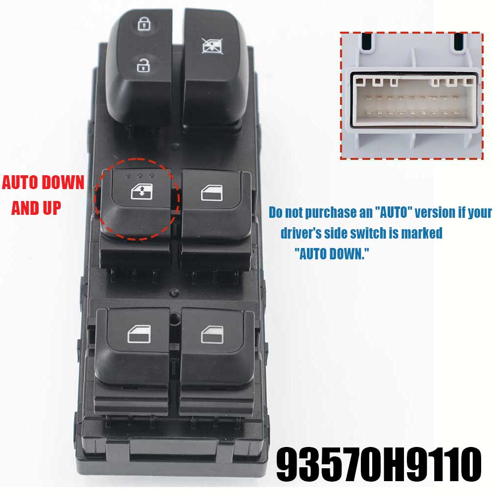 93570H9150 93570H9110 Window Control Switch Electric Power Master Window Switch for KIA RIO 2018-2022 Lifter Regulator Button