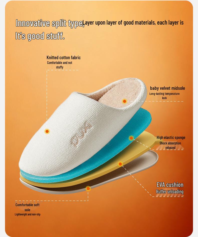 Women's Puxi Warm Cotton Slippers - Non-slip, Wear-resistant, Silent Plush for Autumn & Winter
